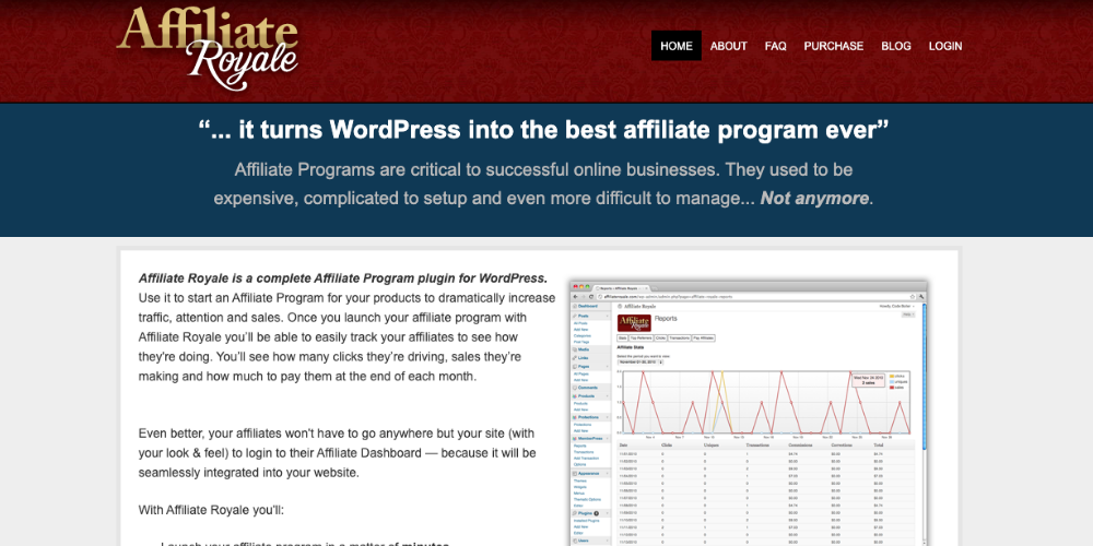 affiliate royale wordpress software