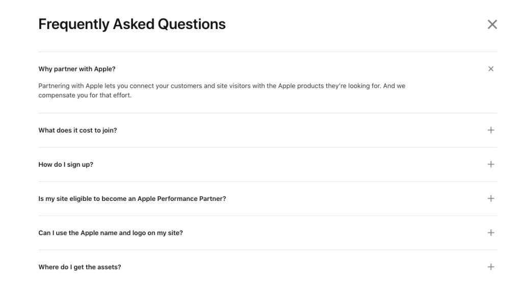 apple affiliate program FAQ's